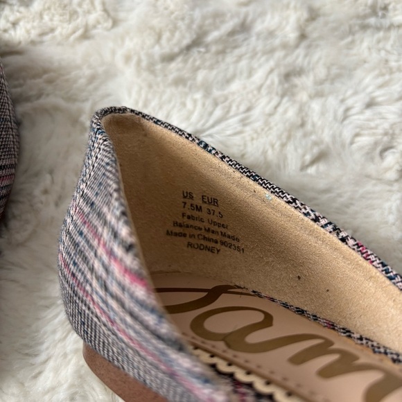 Sam Edelman Women's Size 7.5 Multicolor Plaid Pointy Rodney D'Orsay Flats - Picture 2 of 8